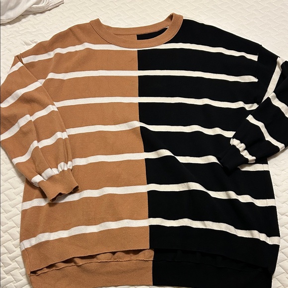 Amazon Sweaters - Striped Black and Brown women’s sweater